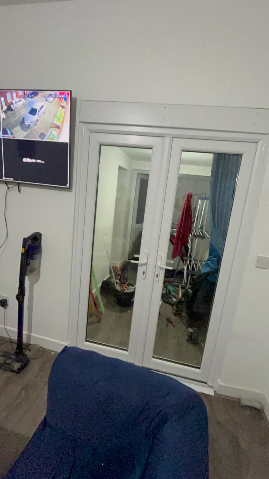 White uPVC French doors installed in a Manchester home